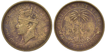 Британская Западная Африка 1 шиллинг 1946 Георг VI KM 23 никель латунь 25-1524