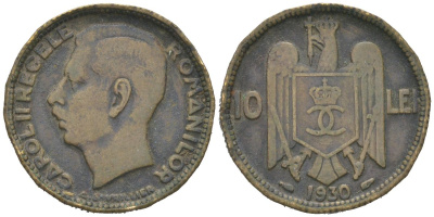 Румыния 10 леев 1930 KM 49 никель латунь 183-1014