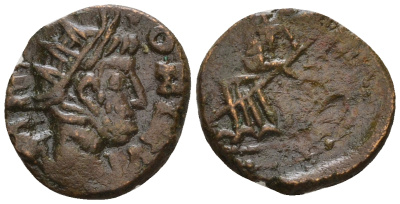 Римская Империя, императоры в Галлии антониниан 273 - 274 Тетрик II в ранге цезаря, локальная чеканка в Галлии RIC - биллон 1073-25-85