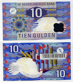 Нидерланды 10 гульденов 1997  Pick 99  бумага  UNC (пресс)  6293-16-1