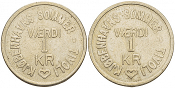 ШВЕЦИЯ ЖЕТОН 1 КРОНА, TIVOLI, SOMMER белый металл 4544-916