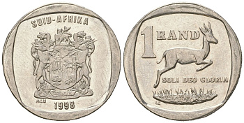 ЮАР 1 ранд 1998 KM 164 медь плакированная медно-никелем aUNC 4611-533