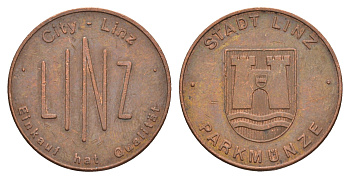 Австрия, Линц парковочный жетон диаметр 25 мм, вес 6,6 гр бронза 4656-512
