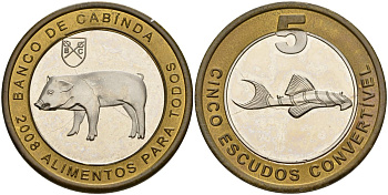 Кабинда (Ангола) 5 эскудо 2008 X 22 биметалл UNC 4587-1244