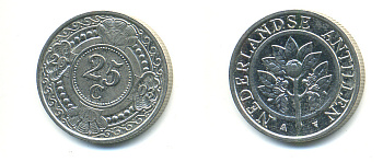 Нидерландские Антилы 25 центов 2003 Беатрикс (1980-2013) KM 35 сталь плакированная никелем 4379-245