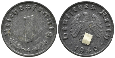 ГЕРМАНИЯ 1 РЕЙХСПФЕННИГ 1940 A KM 97, J. 369 цинк 39-1157