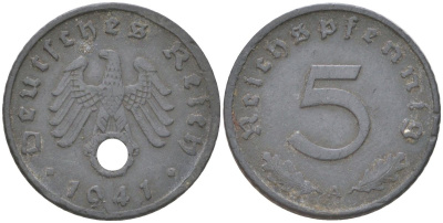 Германия 5 рейхспфеннигов 1941 A KM 98 цинк 4613-832