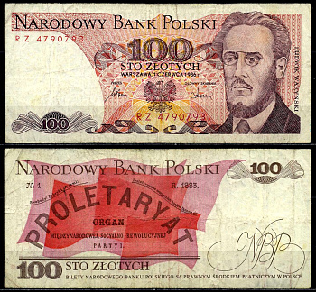 Польша 100 злотых 1986 1 июня 1986, Людвиг-Фаддей Варынский Pick 143е бумага 6287-12-3-2