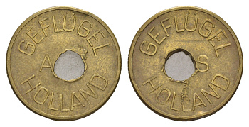 Нидерланды жетон птицефабрики диаметр 23 мм, вес 4,6 гр латунь 4656-456