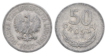 Польша 50 грошей 1957 Y 48.1 алюминий 4637-951