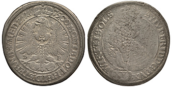 Силезия-Вюртемберг 15 крейцеров 1675 Фридрих серебро 413-1713