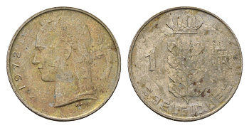 Бельгия 1 франк 1972 Belgique, Бодуэн I (1951-1993) KM 142 медно-никель 3336-624