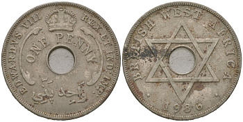 Британская Западная Африка 1 пенни 1936 Эдуард VIII (1936) KM 16 медно-никель 4149-916