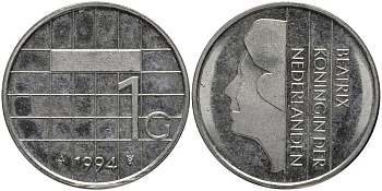 Нидерланды 1 гульден 1994 Беатрикс (1980-2013) KM 205 никель 113-714