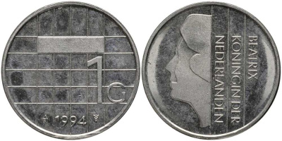 Нидерланды 1 гульден 1994 Беатрикс (1980-2013) KM 205 никель 113-714