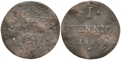 Гессен-Дармштадт 1 пфенниг 1819 GH - SM KM 280 медь 73-645