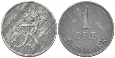 ДАНИЯ 1 ЭРЕ 1964 С; S, ФРЕДЕРИК IX (1947-1972) KM 839.2 цинк 3955-511