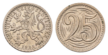 Чехословакия 25 геллеров 1933 KM 16 медно-никель aUNC 3996-1268