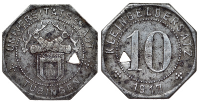 Тюбинген 10 пфеннигов 1917 Funck 551.6 железо 4119-1242