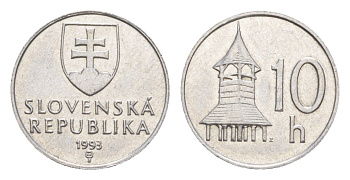 Словакия 10 геллеров 1993 KM 17 алюминий UNC 4649-711