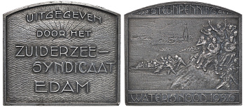 Нидерланды плакетка 1926 наводнение, объединение людей 02-018-12-3