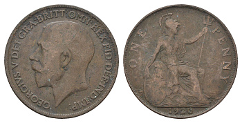 Великобритания 1 пенни 1920 Георг V (1910-1936) KM 810, Spink 4051 бронза 4661-633
