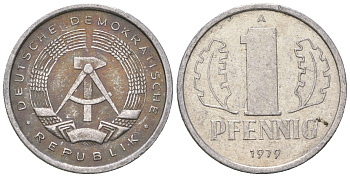 ГДР 1 пфенниг 1979 А KM 8.2 алюминий 4623-347