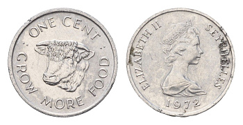 Сейшельские острова (Сейшелы) 1 цент 1972 ФАО - Выращивайте больше еды KM 17 алюминий 4674-627