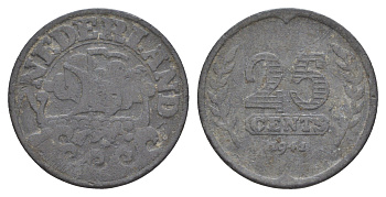 Нидерланды 25 центов 1941 KM 174 цинк 4605-1235