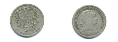 Португалия 50 сентаво 1930 KM 577 медно-никель 4379-1046