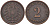 ГЕРМАНИЯ 2 ПФЕННИГА 1875 G, СТАРОГЕРБОВКА KM 2, J.2 медь 100-315