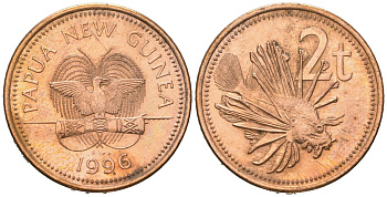 Папуа - Новая Гвинея 2 тойя 1996 KM 2 бронза UNC 4577-923