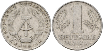 ГДР 1 марка 1962 A KM 13 алюминий 181-547