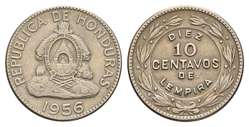 Гондурас 10 сентаво 1956 KM 76.1 медно-никель 4642-813