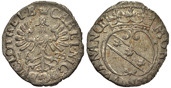 ФРАНЦИЯ, ЛОРЕЙН 1 ДЕНЬЕ 1625 ЧАРЛЬЗ IV KM 28 серебро 413-3242