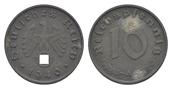 Германия 10 рейхспфеннигов 1940 A KM 101, J. 371 цинк 4615-159