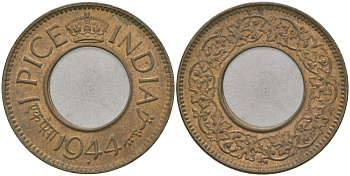 Британская Индия 1 пайс 1944 Георг VI (1936-1952) KM 533 бронза 33-1045