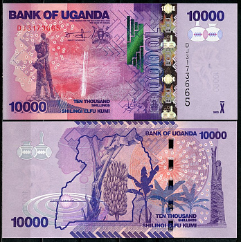 Уганда 10000 шиллингов 2024 бананы Pick 52  бумага  UNC (пресс) 446-68-2-3