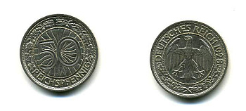 Германия 50 рейхспфеннигов 1928 A KM 49, J.324 никель 179-634