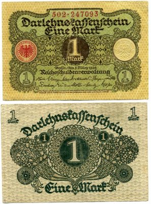 ГЕРМАНИЯ 1 МАРКА 1920 1 МАРТА 1920, ВЕЙМАРСКАЯ РЕСПУБЛИКА Pick 58 бумага 7548-47-3-2