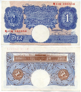 АНГЛИЯ 1 ФУНТ 1940-1948 K.O. PEPPIATT Pick 367а бумага 000-000-00