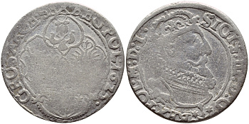 Польша 6 грошей 1625 Сигизмунд III Ваза (1587-1632) KM 42 серебро    1530-511