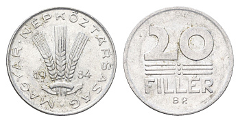 Венгрия 20 филлеров 1984 BP KM 573 алюминий 4665-1227