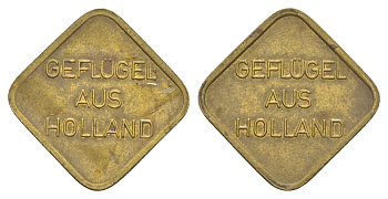 Нидерланды жетон "птицы в Голландии" ND размер 20x20 мм, вес 4,8 гр латунь 4613-921