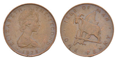 Остров Мэн 1 пенни 1978 PM, Елизавета II (1952-2022) KM 33 бронза 4655-932