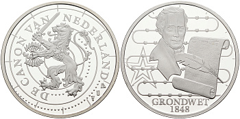 НИДЕРЛАНДЫ МЕДАЛЬ СЕРИИ ИСТОРИЯ НИДЕРЛАНДОВ, ЙОХАН РУДОЛЬФ ТОРБЕКЕ, КОНСТИТУЦИОННАЯ РЕФОРМА 1848 ГОДА, ДИАМЕТР 30 ММ. медно-никель 02-230-37