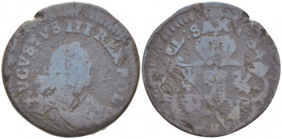 ПОЛЬША 3 СОЛЬДИ 1754 АВГУСТ III (1733-1763) KM 147.1 медь 4532-621