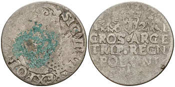 Польша, Эльбинг трояк (3 гроша) 1622 Сигизмунд III Ваза (1587-1632), Монетный двор Краков, герб "Сас" - управляющий монетного двора Миколай Данилович в 1616-1624 Iger K.22.1.a, KM 31 серебро 4160-244