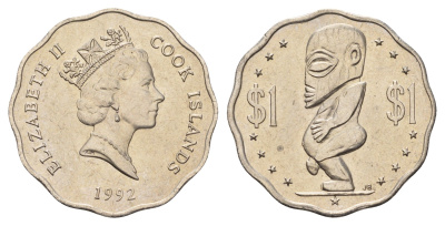 Острова Кука 1 доллар 1992 KM 37 медно-никель UNC 4671-353