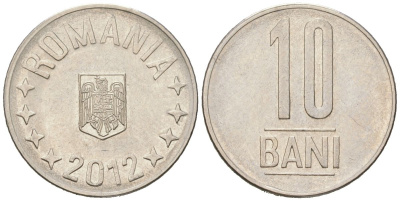 Румыния 10 бань (бани) 2012 KM 191 сталь плакированная никелем 4617-1122